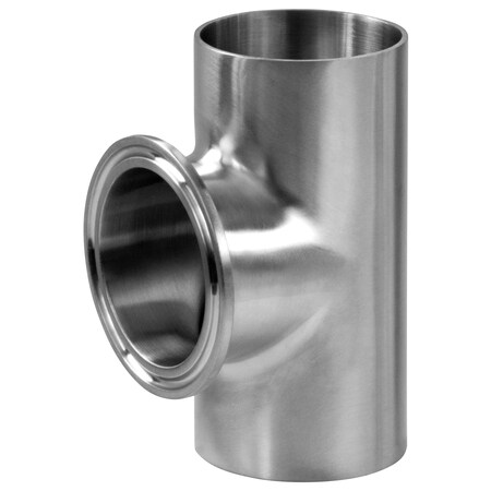 2.5 Weld End Tee W/Short Outlet Clamp - 316SS Polished